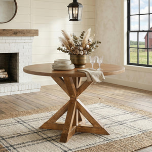 5-Piece Round Dining Table Set with 4 Chairs