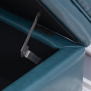 Teal PU Storage Ottoman