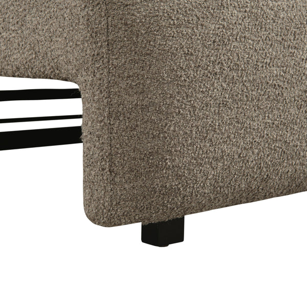 Convertible Sleeper Sofa Queen Size – Boucle Fabric, Wood Legs
