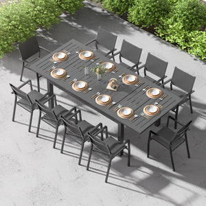 Expandable Aluminum Outdoor Dining Table 6-10 Person