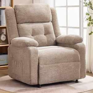 Oversized Power Recliner Chair with Electric Recline & Chenille Fabric