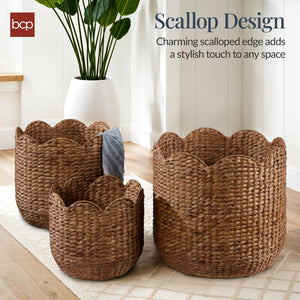 Water Hyacinth Nesting Storage Baskets Set of 3