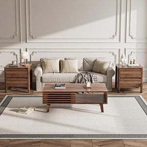 Living Room Table Set – Coffee Table, TV Stand & End Tables, Walnut