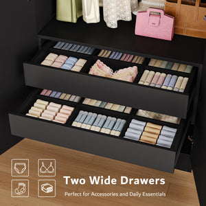4-Door Wardrobe Closet with Drawers