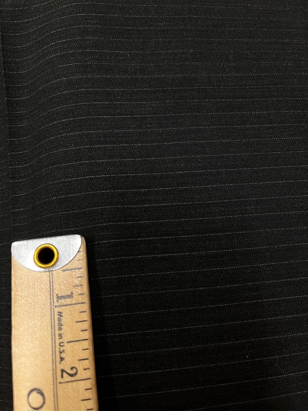 Wool Suiting Fabric by the Yard – Charcoal Black & Gray Pinstripes