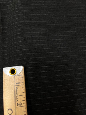 Wool Suiting Fabric by the Yard – Charcoal Black & Gray Pinstripes