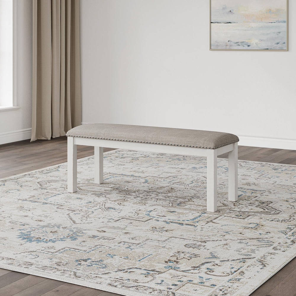 48 Inch Upholstered Dining Bench with Nailhead Trim