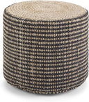 Round Braided Jute Pouf Ottoman