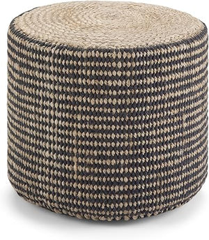 Round Braided Jute Pouf Ottoman
