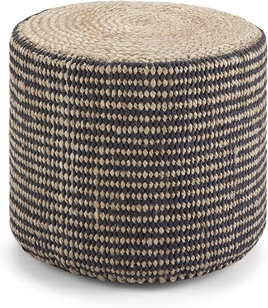 Round Braided Jute Pouf Ottoman