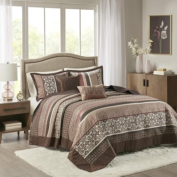 5-Piece Reversible Quilted Bedspread Set – Oversized King & Queen