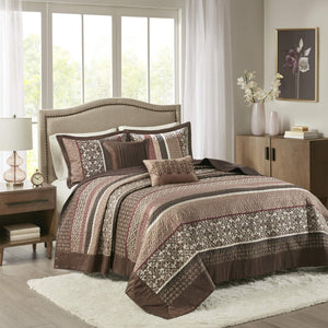 5-Piece Reversible Quilted Bedspread Set – Oversized King & Queen