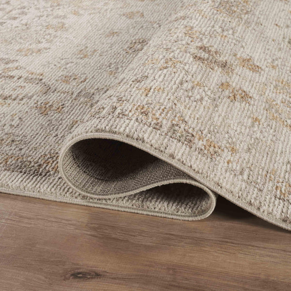 Beige Vintage Floral Area Rug – Polypropylene, Non-Shedding, Pet & Kid Friendly