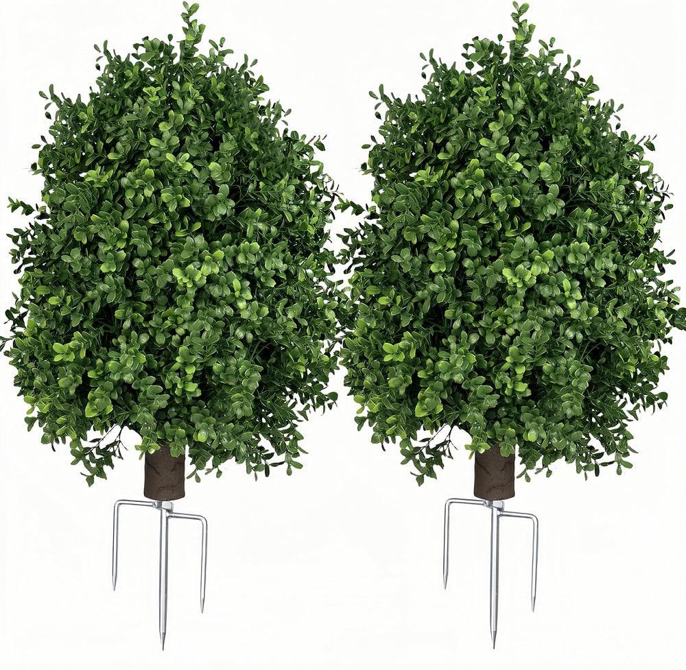 Boxwood Topiary Ball Tree – UV Resistant Artificial Outdoor Shrub