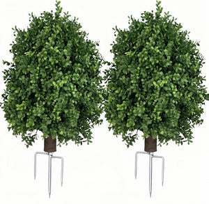 Boxwood Topiary Ball Tree – UV Resistant Artificial Outdoor Shrub