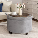 24-Inch Round Tufted Storage Ottoman