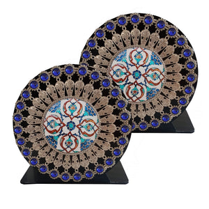 Decorative Metal Heavy Duty Bookends with Card Holder – 2 Pairs