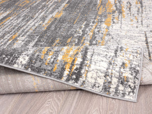 Grey & Yellow Abstract Area Rug