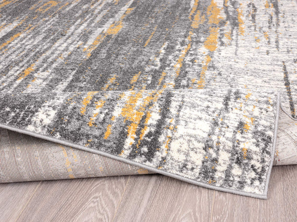 Grey & Yellow Abstract Area Rug
