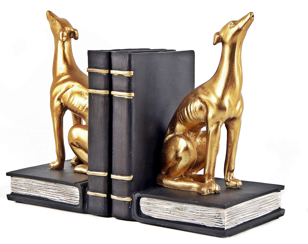 Greyhound Dog Bookends – Golden, 7 Inch