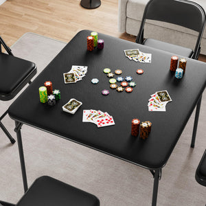 5-Piece Folding Table and Chair Set with Metal Frame