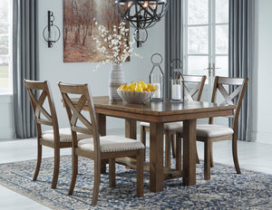 Extendable Rectangular Dining Table with Trestle Base — Seats 8