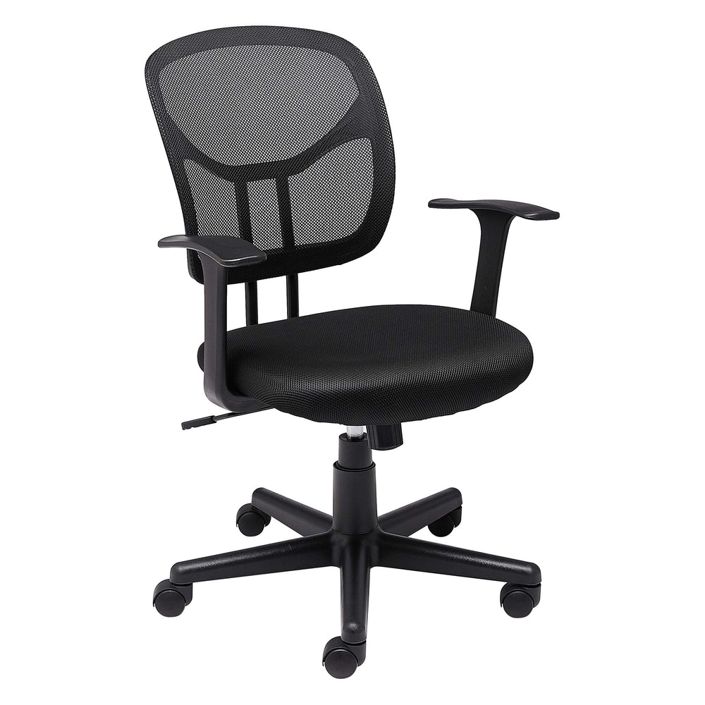 Breathable Mesh Mid-Back Office Chair with Armrests & Lumbar Support