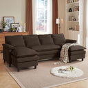 U-Shaped Sectional Cloud Sofa with Double Chaise