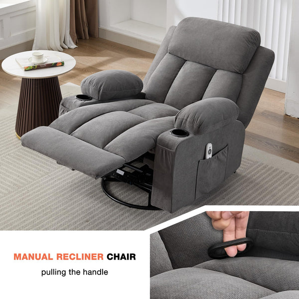 Heated Massage Swivel Rocker Recliner Chair