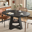 Extendable Round Dining Table with Storage Shelf