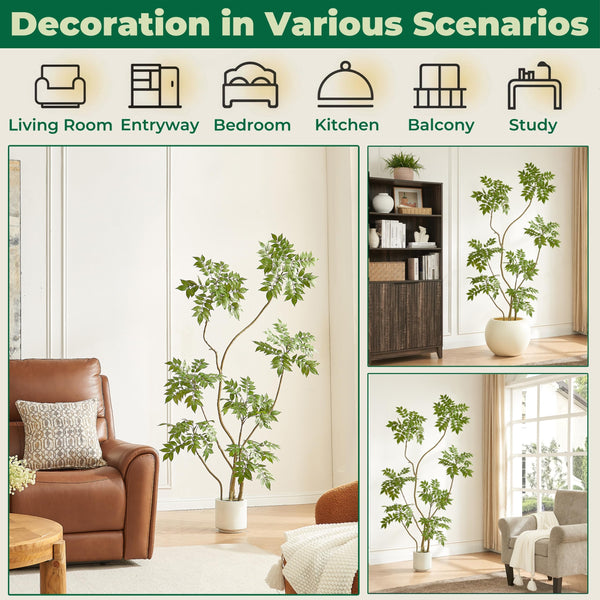 Artificial Sumac Tree with Pot – Tall Faux Indoor Plant