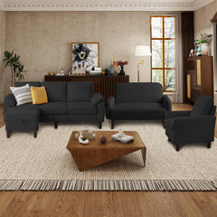 4-Piece Corduroy Living Room Set – Sofa, Loveseat, Chair & Ottoman