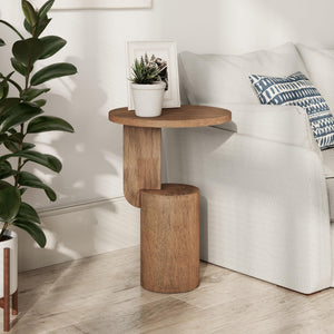 Round Geometric End Table