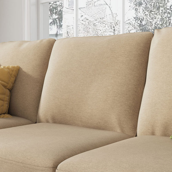 L-Shaped Convertible Sectional Sofa with Linen Fabric