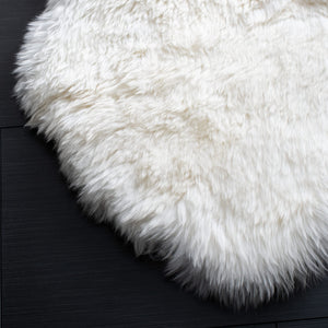 Genuine Sheepskin Shag Area Rug 5' x 8' – Natural & White