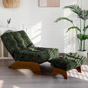 Tufted Accent Chair with Ottoman & Adjustable Backrest