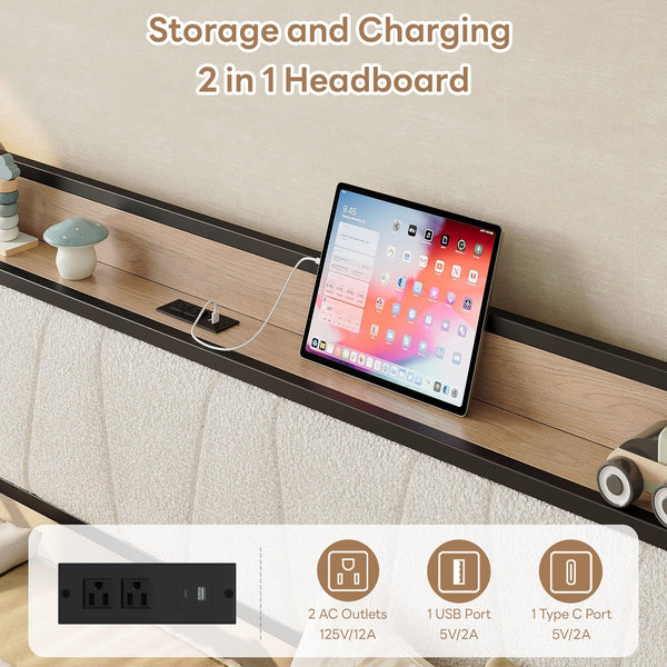 Twin Daybed with Storage Drawers & Charging Station