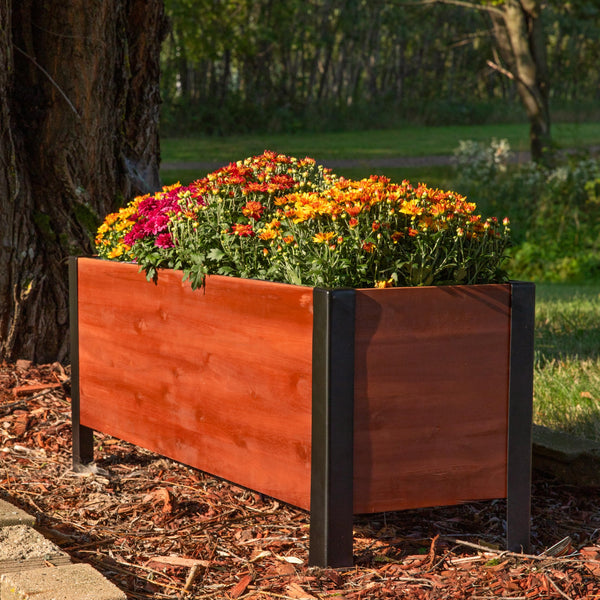 Acacia Wood Rectangular Raised Planter Box