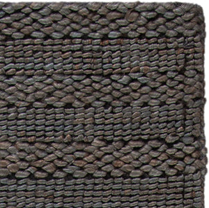 Handmade Jute & Cotton Runner Rug 2'3" x 10' – Charcoal
