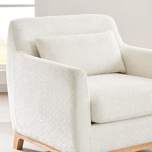 Oversized Accent Armchair with Wood Base