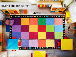 Large Kids Classroom Rug — Multi-Size Educational Area Rug