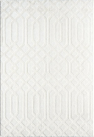 Cream Geometric Diamond Area Rug