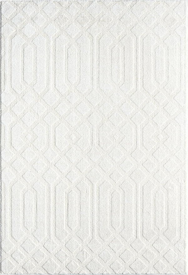 Cream Geometric Diamond Area Rug