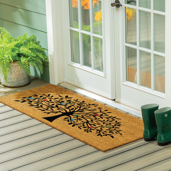 Tree of Life Coir Doormat — 2' x 5' Large Outdoor Indoor Welcome Mat