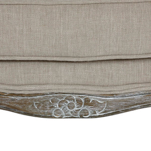 French Country Accent Chair with Rattan Back & Feather Down Cushion