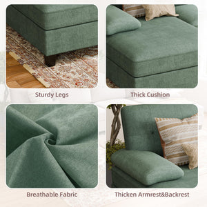 U-Shaped Sectional Sofa with Double Chaise Lounges