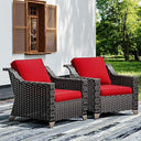 Outdoor Wicker Patio Chairs Set of 2 with Thick Cushions
