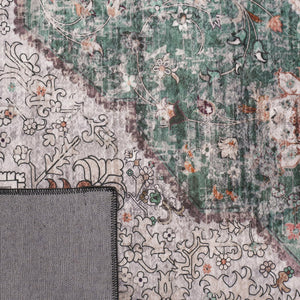 6x9 Vintage Persian Area Rug – Floral Medallion Washable Carpet