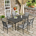 Outdoor Patio Dining Set with Textilene Chairs & Rectangular Table