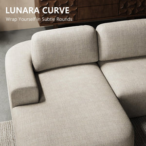 Modular Sectional Sofa with Chaise – Bouclé Upholstery, L-Shaped, Oatmeal Beige
